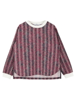 ヘリンボーンカラープルオーバー/ピンク