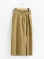 ベルト付きフェイクスエードタイトスカート/キャメル
