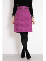 ベルト付きモールプリペラタイトスカート/マルベリーピンク3(093)