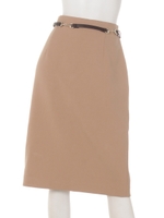 ベルト付タイトスカート/キャメル