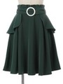 ペプラムフレアスカート/グリーン
