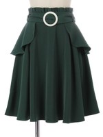 ペプラムフレアスカート/グリーン