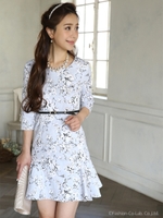 マーメイドフラワーワンピ−ス/アイスブルー