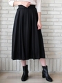 マイクロスパンタックフレアースカート/ブラック