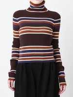 マルチボーダータートルニット/MIX