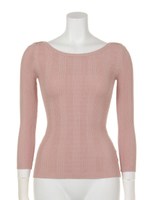 マルチリブボートネックニット/オフホワイト