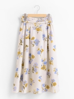 ミドルフラワースカート/ベージュ柄