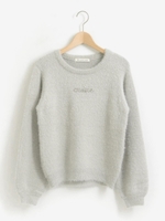 ミニロゴフェザーニット/グレー