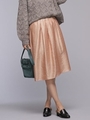 メタリックタックスカート/ピンク