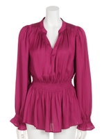 モイストサテンブラウジングTOP/D/PNK