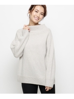 モックネック　メランジニット/ライトベージュ(451)