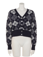 モヘアアーガイル2WAYニット/ネイビー