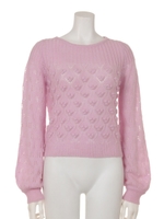 モヘアポンポンニットプルオーバー/ピンク