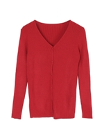 ライトリブサマーニットカーディガン/レッド