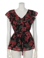 ラッフルフリルflower TOP/BLK