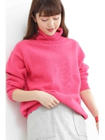 ラムウールタートルネックニット/ピンク(090)