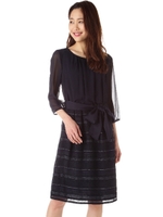 ラメタックボーダーワンピース/ネイビー3(123)