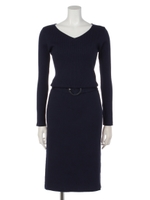 リブニットワンピース(追加生産：モカピンク・カーキ)/ネイビー