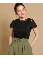 レーススリーブプルオーバー/ブラック(019)