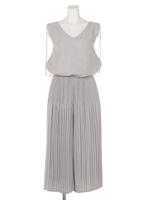 レースドレーププリーツロンパース（オケージョン）/ライトグレー