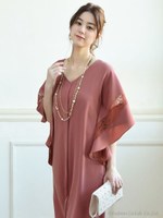 レースラッフルスリーブワンピース(7号〜13号)/プラムピンク(P)