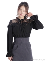 レース切替プルオーバー/ブラック