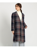 レトロチェックVカラーコート/ネイビー(293)