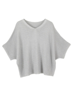 ローゲージオーバーサイズニット/杢ライトグレー