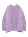 ローゲージケーブル編みカーディガン/PPL