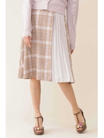 ロービングチェックスカート/ベージュ(040)