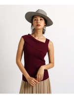 ワンショルダーニットプルオーバー/ボルドー(064)