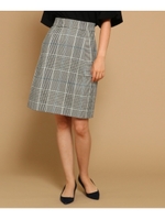 高密度チェックタイトスカート/ブラック(219)