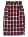 前ポケットチェックナロースカート/レッド