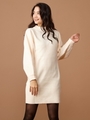 袖ボリュームニットワンピース/ベージュ