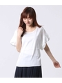 【AULI】 袖口ヒネリブラウス/ホワイト(001)