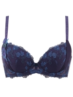 天使のブラ　スリムライン　ケミカルモチーフ　454-3/ネイビー