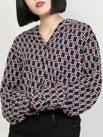 PUNYUS/レトロ柄開襟シャツ