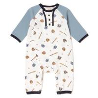 【20%OFF】野球プリントワッフルカバーオール