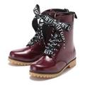 【23%OFF】レースアップロゴリボンブーツ