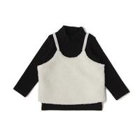 【30%OFF】ボアキャミつきリブハイネックTシャツ