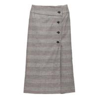 【30%OFF】ボタン留めラップロングスカート