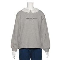 【30%OFF】レース衿つき裏毛トレーナー