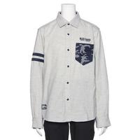 【30%OFF】迷彩柄切り替えネル起毛シャツ