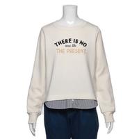 【50%OFF】サガラ刺しゅうレイヤード風トレーナー