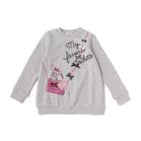 【50%OFF】トロンプルイユ裏毛ロング丈トレーナー