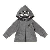 【50%OFF】メガネアップリケ2WAYジップアップパーカー