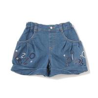 【50%OFF】ロゴ刺しゅう入りデニムショートパンツ