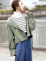 [GIORDANO]ドロストショートトレンチ