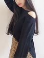 WEGO/カットオフショルセーター