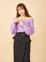 2WAYケーブルニット/パープル